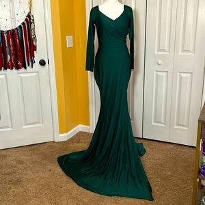 Women’s beautiful long semi-formal dress with side slit